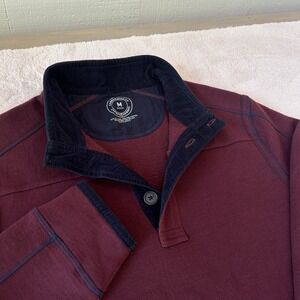 Carbon2Cobalt Sweater Mens Med Maroon Mock Neck Pullover Collar Preppy‎ Henley